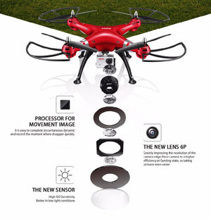 LeadingStar SYMA drone profissial X8HG (X8G Upgrade) 2.4G 4CH 6-Axis Gyroscope RC Helicopter Quadcopter Drone with HD Camera - virtualdronestore.com