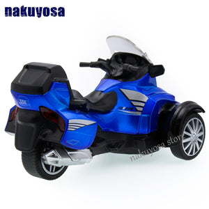 Bombardier inverted tricycle motorcycle model 1:16 alloy toy car acousto-optic pull back kid toy - virtualdronestore.com