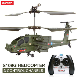 SYMA S109G Remote Control Dron copteApache Simulation Military RC Helicopter Combat Aircraft With Night Light Kid Toy Gift Funny - virtualdronestore.com
