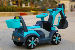 Children Toy Car Construction Excavator Four Wheels Electric Car with Music Kids Ride on Toys Plastic Ride on Cars for Children - virtualdronestore.com