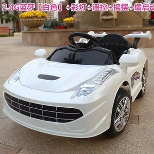 Children Electric Car Four Wheels Double Drive 2.4G Bluetooth Remote Control Car Baby Ride on Car Toddler Toys Kids Car Robot - virtualdronestore.com